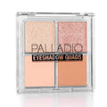 Palladio Eyeshadow Quads, Velvety Pigmented Blendable Matte, Metallic & Shimmer Finishes, Creamy Formula, Four Way Quad Eye Shadow Palette, Talc-Free (Honey Pie)