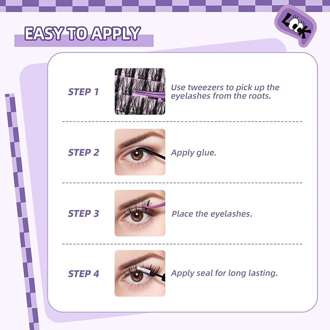 B&Q Manga Lashes Clusters Anime Lashes 8-18mm Mixed 144pcs Eyelash extension Manga Style Lash Feature Side Spike Cat Eye Eyelash Clusters Perfect Choice for Beginners at Home (Lash-Anime 02)