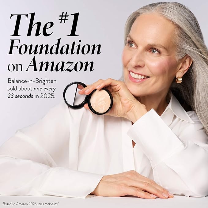 LAURA GELLER NEW YORK Award-Winning Baked Balance-n-Brighten Color Correcting Powder Foundation - Golden Medium - Buildable Light to Medium Coverage - Demi-Matte Natural Finish