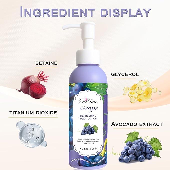 Body Lotion, 24hr Moisturizing & Deep Hydration, Absorbs Instantly Moisturizer for All Skin Types, 5.3 fl oz (1 Pack, Grapefruit)