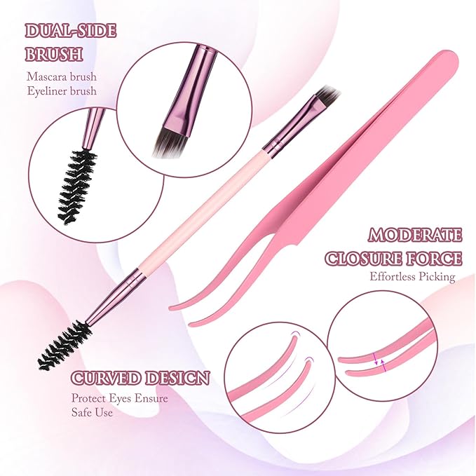 YIDUO Lash Clusters Kit 40D+60D+80D+100D Volume Lashes Extensions Kit 10-16mm Wispy Individuals Fake Eyelash, 308Pcs All-in-1 Pack with Bond and Seal|Tweezers |Removers |Eyelash & Eyebrow Brush