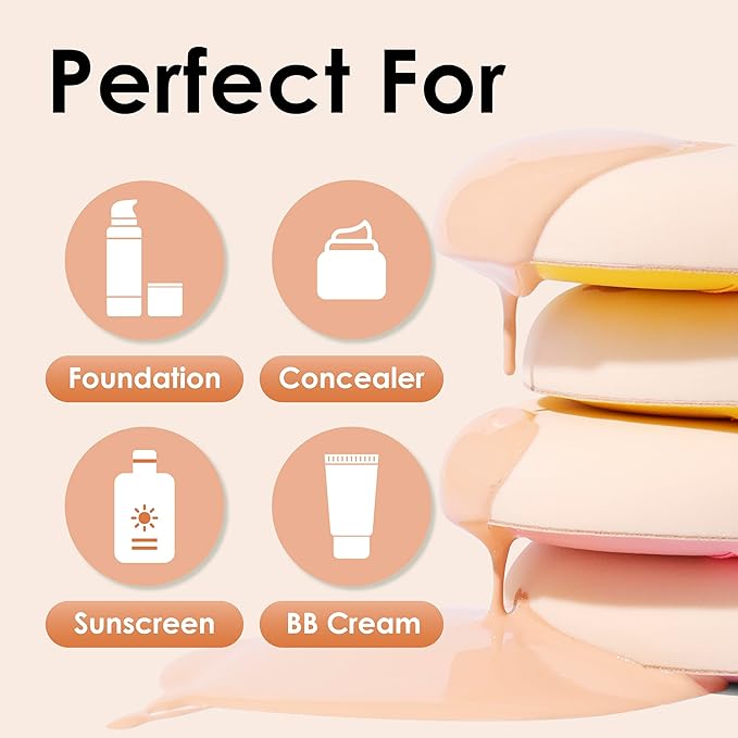 COOL-ANGLE 5Pcs Brown Makeup Sponge For Foundation Concealer And Powder, Latex Free Blender Sponge For Natural And Easy Makeup Soft Long-lasting And Beginner-friendly, Medium