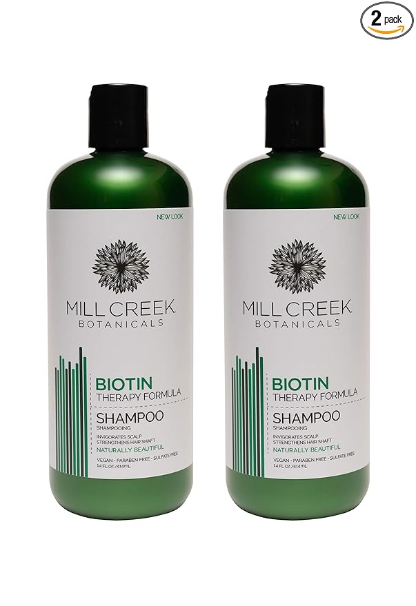 Mill Creek Biotin Shampoo, 14 Fluid Ounce (Two Pack)