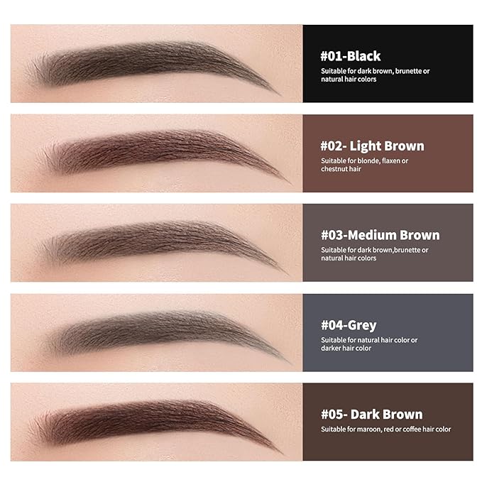 12pcs Grey Waterproof Eye Brow Pencils for Women, Retractable Dual-End Eyebrow Pencil with Brush, Triangular Tip Design, Easier to Define and Fill in Eyebrows for Natural Brow Shape