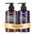 KUNDAL Korean Shampoo and Conditioner Set [Amber Woody] Salon-quality, Long Lasting Scent, Moisturizing, Sulfate-Free, Argan & Macadamia Oil, Korean Hair care, 16.9 fl oz each