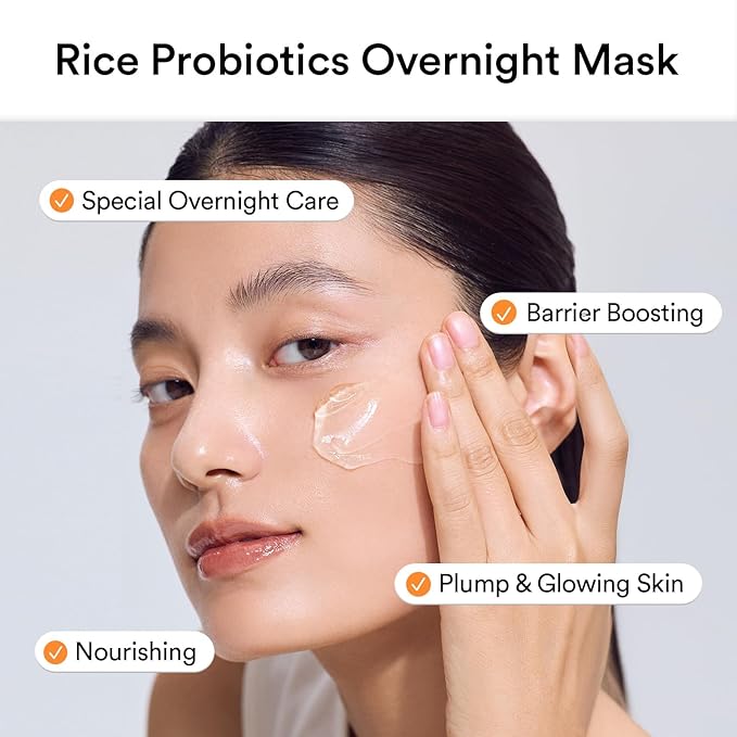 Abib Rice Probiotics Overnight Face Mask Barrier Jelly 2.7 fl oz | Korean Sleeping Mask for Glass Skin | Moisturizing & Slugging Cream