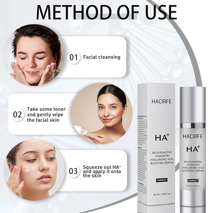 HA Rejuvenating Hydrator Hyaluronic Acid Serum for Face, Deep Hydrating Serum Made with Niacinamide and Ceramides