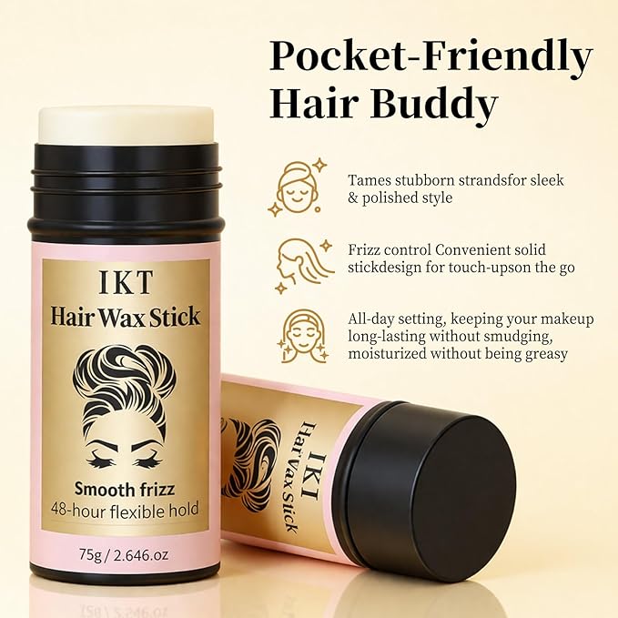 Hair Wax Stick, Wax Stick for Hair Slick Stick, No Spices, Easy to Absorb (1 Pack)
