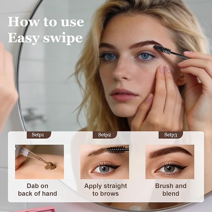 Long-lasting Waterproof Smudge-proof Liquid Eyebrow Gel/Tint, Sweatproof Eyebrow Dye Cream - Multifunctional Brow Definer for Salon Use, Eyebrow Dye for Women （BROWN）