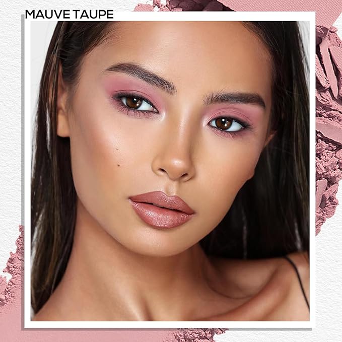 MAKI YIKA Mauve Taupe Plum Matte Single Eye Shadow Palette for Women, Pigmented Mauve Eyeshadow Powder for Brown Eyes Color Stay Long Lasting Waterproof Eye Makeup Palette, #10