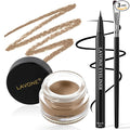 LAVONE Eyeliner Set - Waterproof Makeup Kit with Liquid eyeliner Pencil, Gel Eyeliner & Angled Eye liner Brush, Waterproof, Smudge Resistant, Long Lasting Formula - Taupe