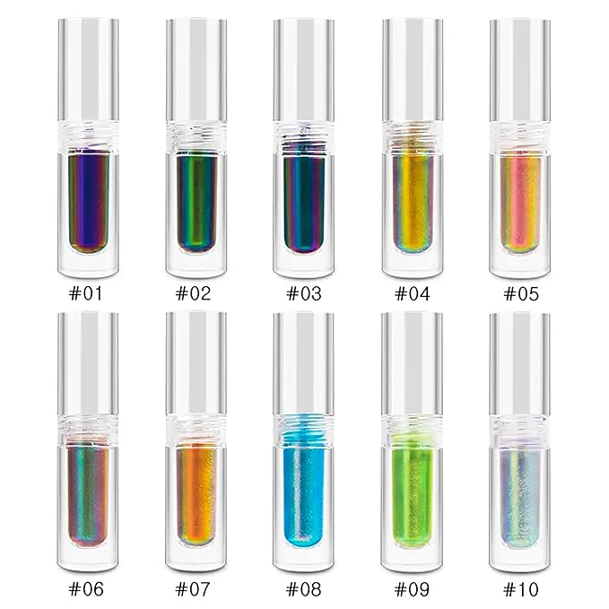 R.Y.M Golden Chameleon Glittering Eyeshadow Liquid Glitter Eyeliner Shimmer Quick-drying Waterproof Wicked Makeup Multi-Dimensional Eye Looks (5#, 0.06 Ounce (Pack of 1))