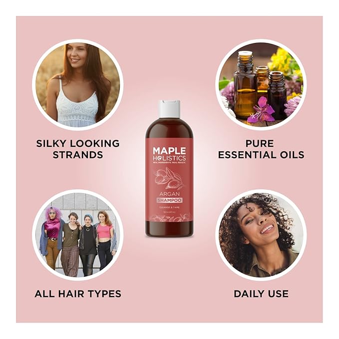 Argan Oil Shampoo for Dry Hair - Sulfate Free Shampoo for Damaged Hair and Frizz with Argan Oil for Hair - Volumizing Shampoo for Hair Shine and Volume Featuring Ultra Moisturizing Natural Oils
