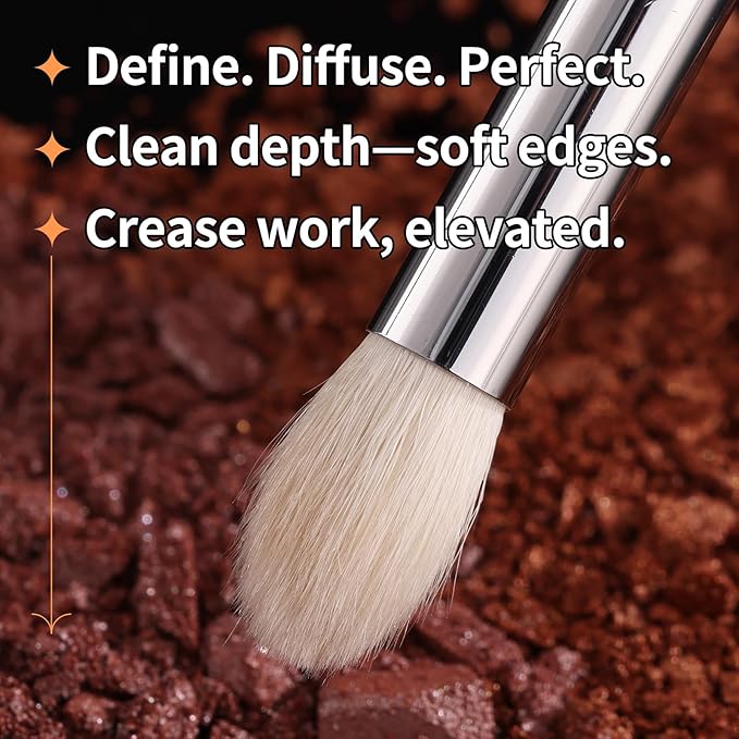 Albeaut Tapered Eye Shadow Brush, Medium Powder Eyeshadow Blending Brush for Crease, Fluffy Eye Makeup Tool for Women and Girls (195 Pro Blender)