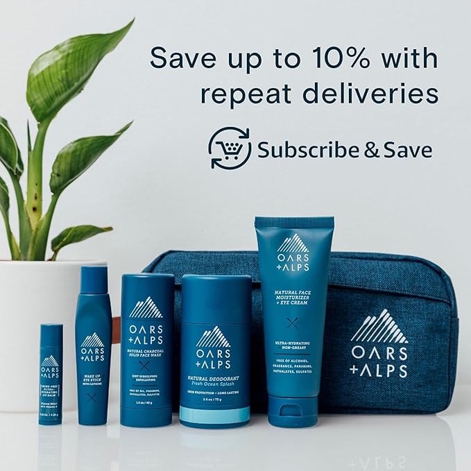 Oars + Alps Body Wash for Men, Mens Body Wash & Face Cleanser with Vitamin E & Antioxidants, Moisturizing, Paraben & Sulfate Free Cleanser, Alpine Tea Tree, 2pk