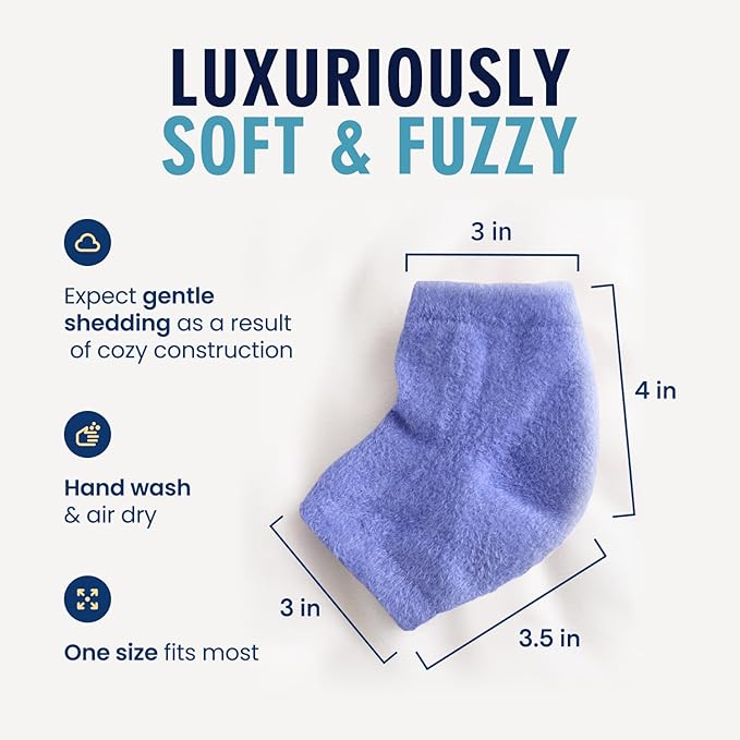 Dr. Frederick’s Original Moisturizing Fuzzy Heel Socks - Cozy Gel-Lined Socks for Dry Cracked Heels - 2 Pairs - Overnight Foot Care with Olive Oil, Vitamin E - Gifts for Women & Men - Variety Pack