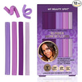 My Beauty Spot Flexi Rods Foam Hair Rollers 3/4" 5/8" and 1" Diameter Professional Salon Quality 12 Pcs Rubber Hair Rollers for Long, Medium and Short Hair (Purple)