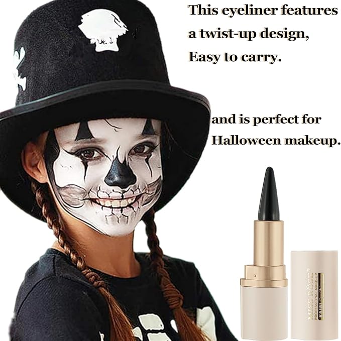 MISS ROSE M Gel Eyeliner, 2-Piece Black Eyeliner Pencil, delineador de ojos contra el agua,Smoky Eye Makeup,also Pefect fo Gothic Halloween Makeup (Pack of 2)