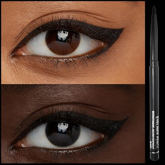 Professional Retractable Eye Liner Pencils, 12 Pcs Matte Brown, Inner Eyeliner, Brow Pens, Makeup-Brown (Black-12 Pcs-Matte)