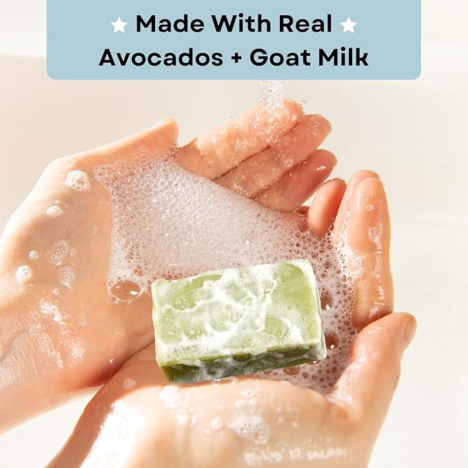 2 Avocado Facial Bars with 3 Unscented Soap Bars (5 Bars)