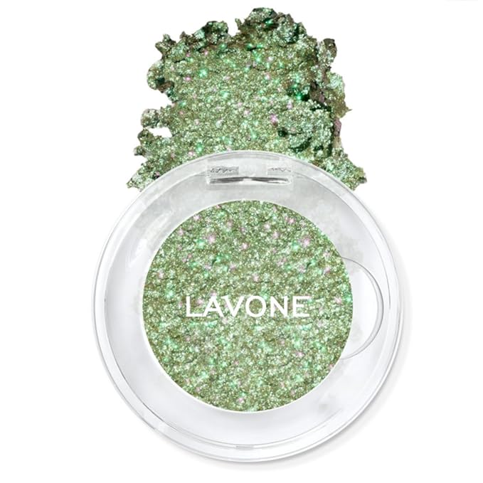 LAVONE Multichrome Eyeshadow, Iridescent Green-Yellow-Gold Eyeshadow Powder, Multidimensional Sparkle with One-Swipe Color, Highly Pigmented, Smooth Non-Falling