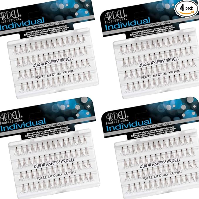 Ardell False Eyelashes Medium Brown, Diy Lash Clusters, Eyelash Extension Kit, 4 Pack