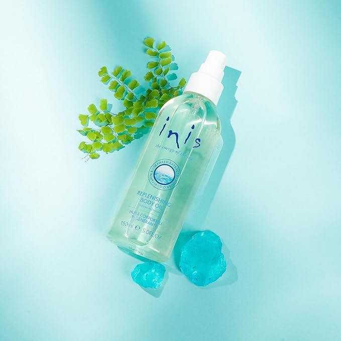Inis the Energy of the Sea - Replenishing Body Oil Spray for Women and Men, Fast-Absorbing Jojoba and Seaweed Moisturizer, After Shower Dry Body Oil with Vitamin E, 5 fl oz