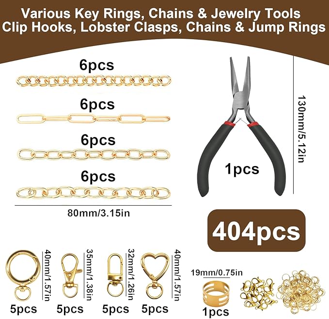 Aucscott Lip Gloss Charm Kit, Make Your Own Keychain Kit for Girls - DIY Jewelry Decorating Craft Kits with A-Z Letter Charms for Custom Key Chain Lipgloss Lip Balm Earring Purse Bag Handbag