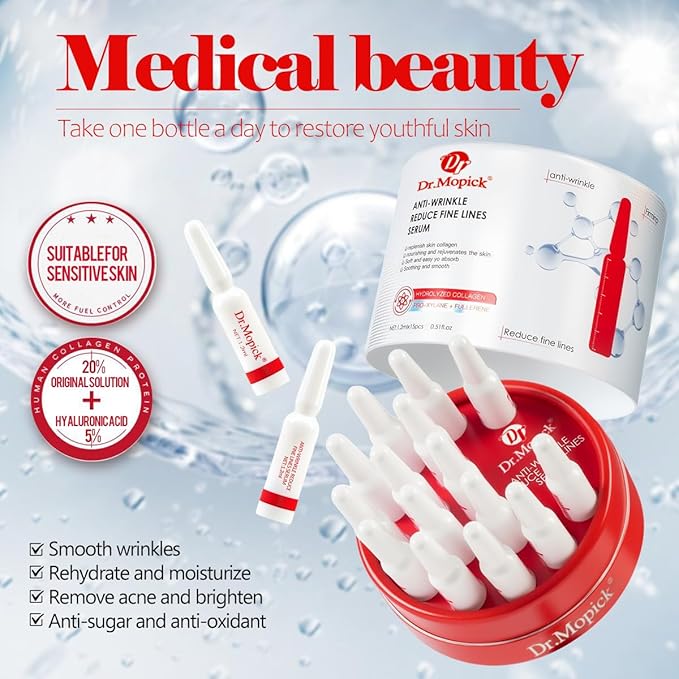 Dr.Mopick Anti-Wrinkle Essence Firming & Anti-Aging Facial Serum with Collagen Hyaluronic Acid for Smooth Skin