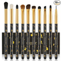 Docolor Eye Makeup Brushes 10Pcs Skull Printed Eyeshadow Makeup Brush Set Blending Concealer Eyebrow Eye Liners Premium Synthetic Eyeshadow Crease Brow Brush