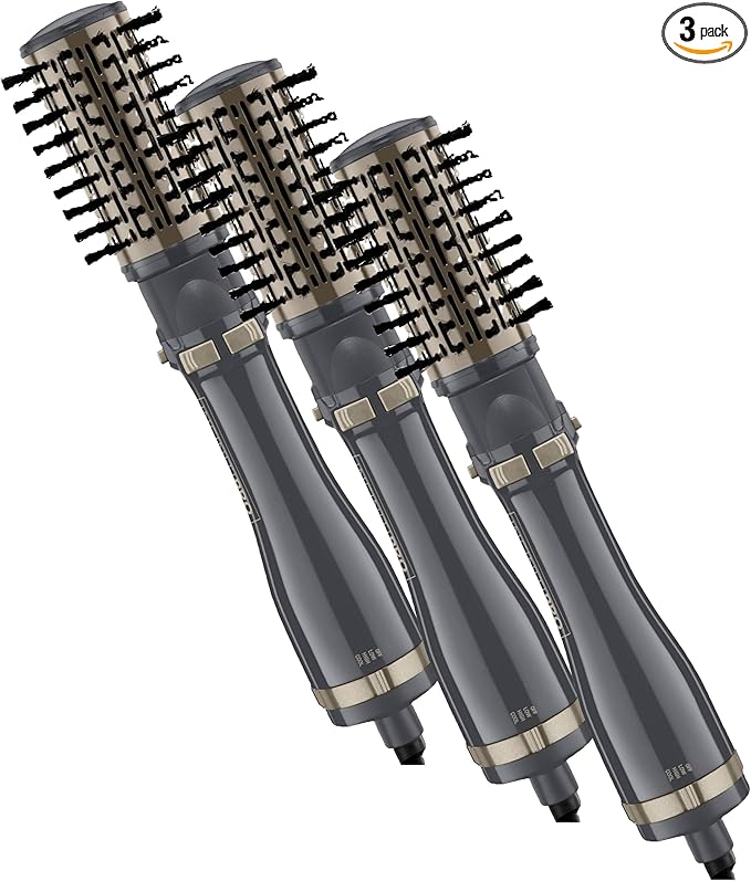INFINITIPRO BY CONAIR Hot Air Styling Brush Set with 2-Inch and 1.5-Inch Bristles (Pack of 3)