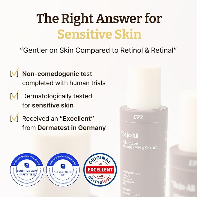 Dr.Reju-All Advanced Retino-Mela Serum – HPR Retinol Serum for Face – Anti-Aging, Pore Minimizer, Next-Gen Korean Skin care – Gentle & Beginner-Friendly – Niacinamide 10% & TXA 4% – 1 Fl Oz
