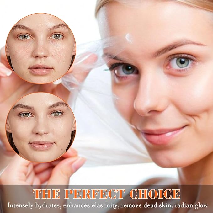 Vitamin C & Peel Off Face Mask for All Skin Types, Orange Peeling Lotion Gentle Exfoliating Blackhead Remover Poreless Deep Cleanse Purifying Hand Masks for Face Arms Neck Gifts