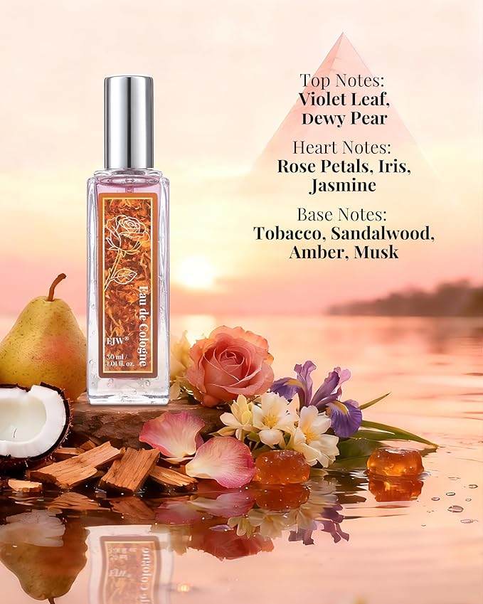 EJW Tobacco Rose Body Spray for Women | Warm Floral Hair Perfume & Body Mist, Alcohol-Free Long-Lasting Fragrance with Aloe & Collagen, 1.01 fl oz (Tobacco Rose)