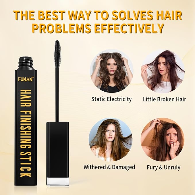FUNAN Hair Finishing Stick 3 Pack for Small Broken Hair Cream, Naturally Refreshing, Non-Greasy and Non-Sticky