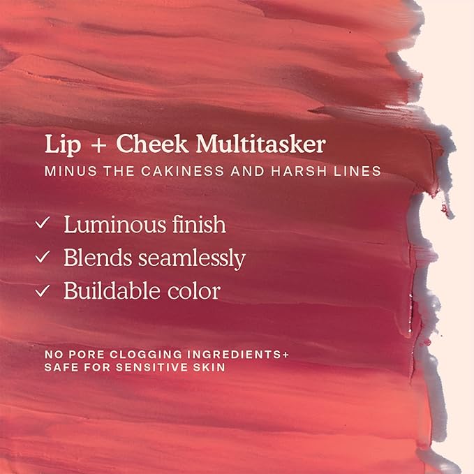 Tower 28 BeachPlease Cream Blush + Tinted Lip Balm - Multi-Use Lip Tint + Dewy Blush for Cheeks With Aloe Vera + Green Tea - Vegan, Non-Comedogenic Makeup for Sensitive Skin - After Hours (0.16 oz)