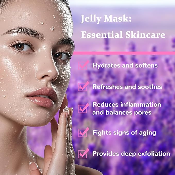 Collagen Jelly Mask – Jelly Mask for Facials & Vajacial, Mascarilla Hidroplástica Facial,Esthetician Supplies for All Skin Types (Lavender)