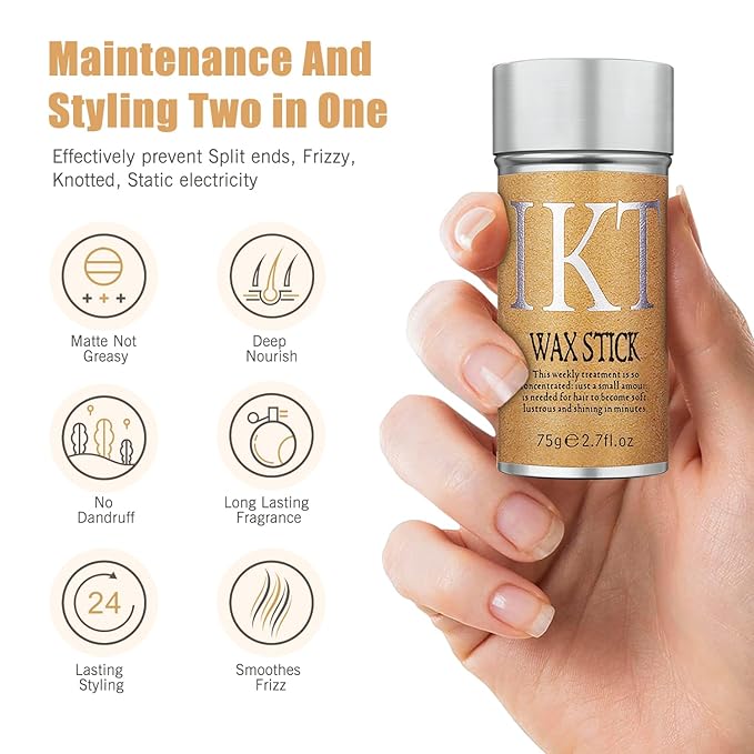 Wax Styling Stick for Non-Greasy Hair Pomade with Strong Hold, Floral Scent - For Hair - 3 PCS