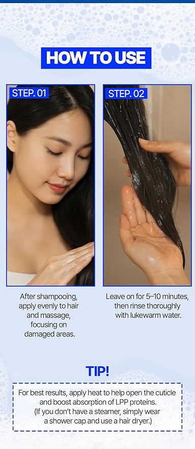 K-Beauty Ellad LPP Hair Repair Treatment 33.8 Ounce – Korean Professional Formula with Hydrolyzed Keratin, Collagen, Argan Oil & Grape Seed – Deep Moisture & Shine for Damaged, Dry, Color-Treated Hair