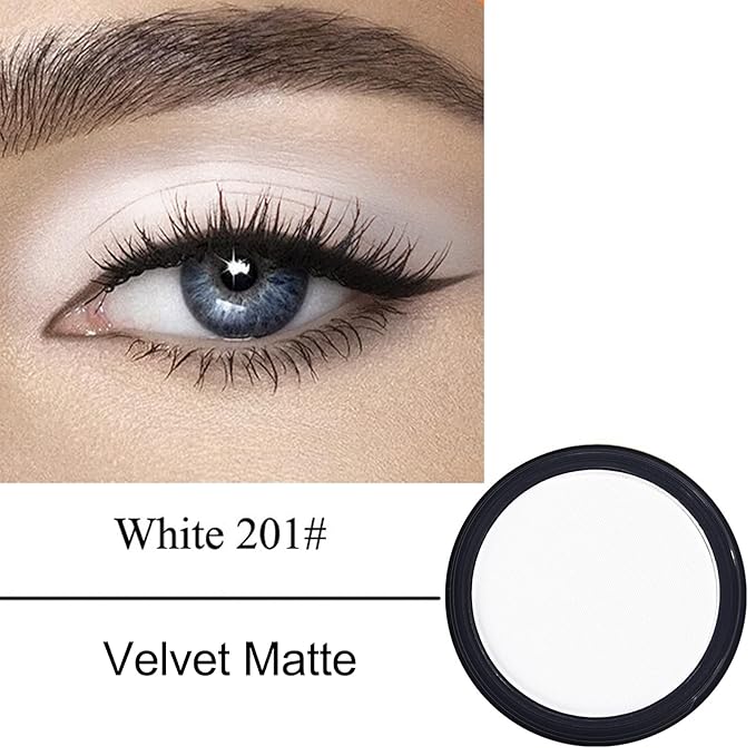 Erinde White Matte Eyeshadow Palette, Single White Pressed Powder Eye Shadow, Ultra-Blendable, Pigmented Color, Long Lasting, Halloween Blood Makeup Base, Cruelty-Free & Vegan