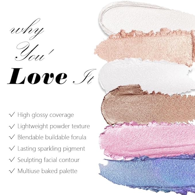 Pearl White Cream Sparkle Glitter Shimmer Eyeshadow Palette Makeup for Women, Pearl White Buttery Cream Powder Highlighter Vegan, de sombras de ojos, Built-in Mirror & Brush 01