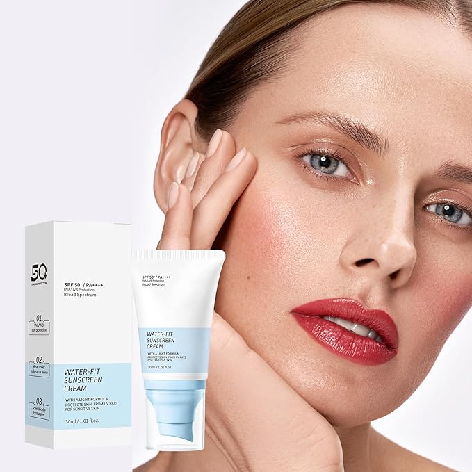 Water-Fit Sunscreen Cream SPF 50+ PA++++,Sunscreen Lotion for Face, Lightweight Daily UV/UVB Protection, Moisturizing Formula, Suitable for All Skin Types, 30ml