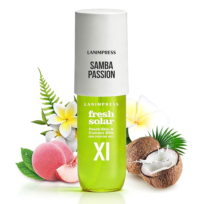 3 fl oz Hair Mist and Body Spray, Eau De Parfum for Women,Travel Size Fragrance, Creamy Gourmand Perfume No.11, Sweet Fruity Smell– Notes of Peach Skin, Coconut Milk, Frangipani Petals