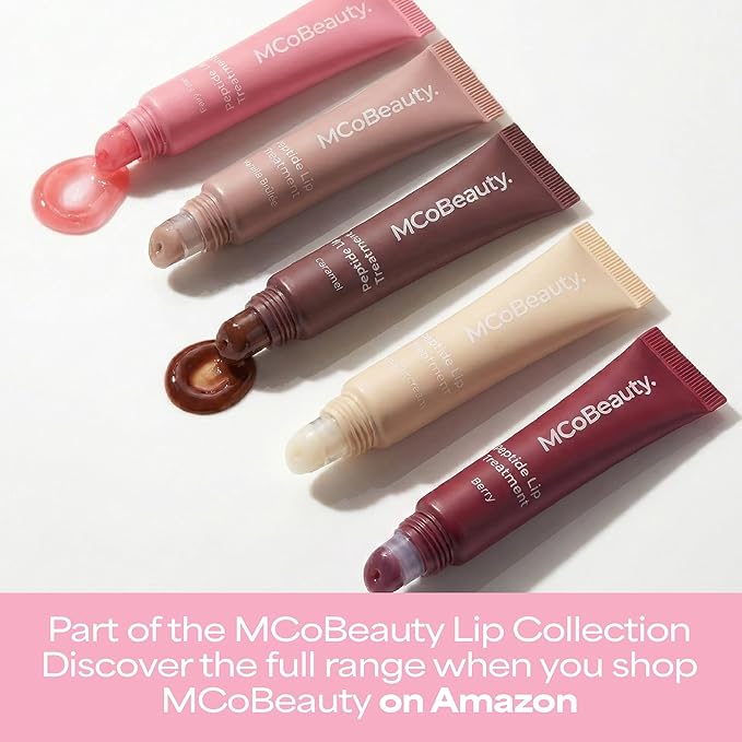 MCoBeauty Peptide Lip Treatment Fairy Floss - Sheer Pink Tinted Plumping Balm Gloss - Hydrating Cream Oil Formula with Shea Butter & Peptides for Soft Plump Lips - Vegan & Cruelty Free