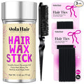 Dolahair Hair Wax Stick - Flyaway Control and Styling Pomade for Kids, Women, and Men - Accessorie Slick Back Hair Brush Kit Hair Bun Maker 20 Pcs Hair Ties (Pack of 3)