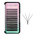 VAVALASH 4D Double Tips W Shape Eyelash Extension 4D WW Premade Fans 0.07 C Curl Volume Lash Extensions Easy Fanning False Lashes Matte Black Volume Premade Cluster W Lashes(WW-4D-0.07-C-8-15mm）