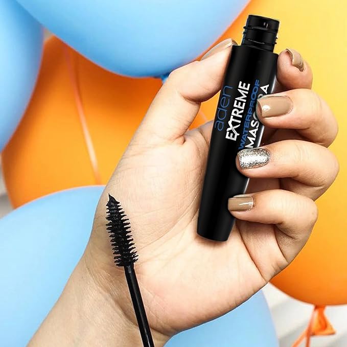 aden Extreme Waterproof Mascara Volume and Length – Smudge-Proof Voluminous Mascara Black Long Lasting Tubing Effect – Vegan Formula, Non-Flaking for Stunning Lashes – Made in Italy