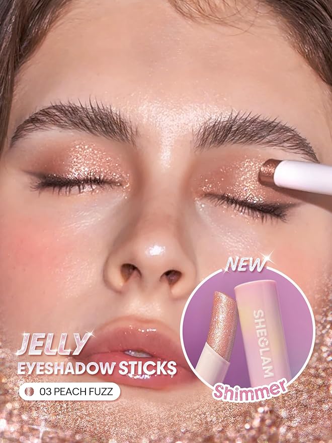 SHEGLAM Crystal Jelly Glaze Stick for Eyeshadow-03 Peach Fuzz
