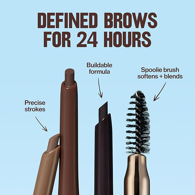 Revlon ColorStay Eyebrow Pencil with Spoolie Brush, Waterproof, Hair-Like Strokes for Natural Looking Brows, 220 Dark Brown, 0.021 oz