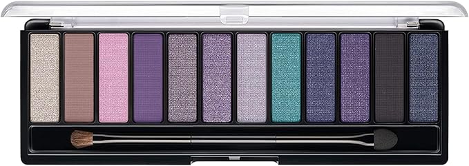 Rimmel London Magnif'Eyes Eyeshadow Palette, 12 Shades, Blendable Formula, Versatile, 008, Electric Violet, 0.5oz